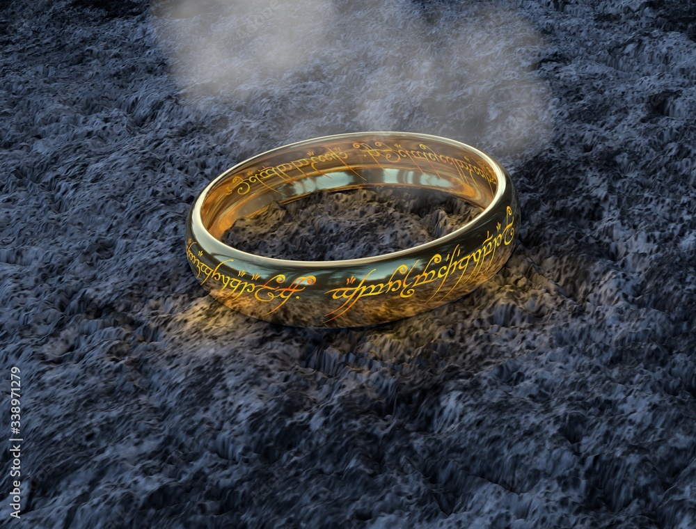 3d Render. Interesting ring model. Modern background for your banner, flyer, template, text, poster, magazine, branding.