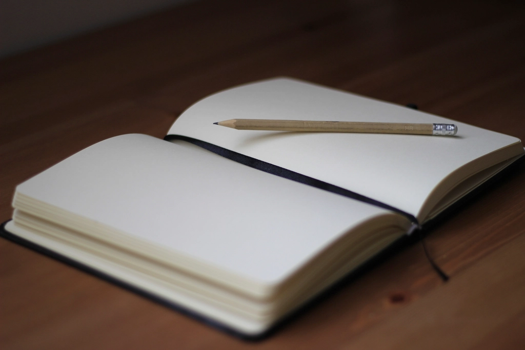 pencil blank pages an open